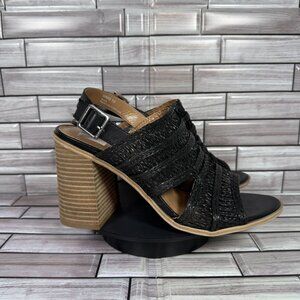 DV Dolce Vita Women's Rian Black Woven Straw Slingback Mule Sandals Size 10-NEW